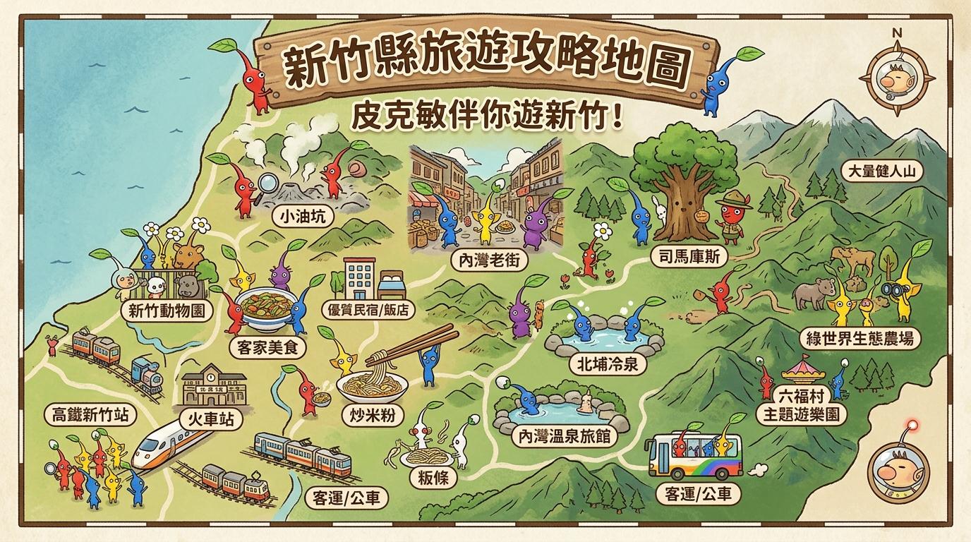 皮克敏新竹旅遊地圖