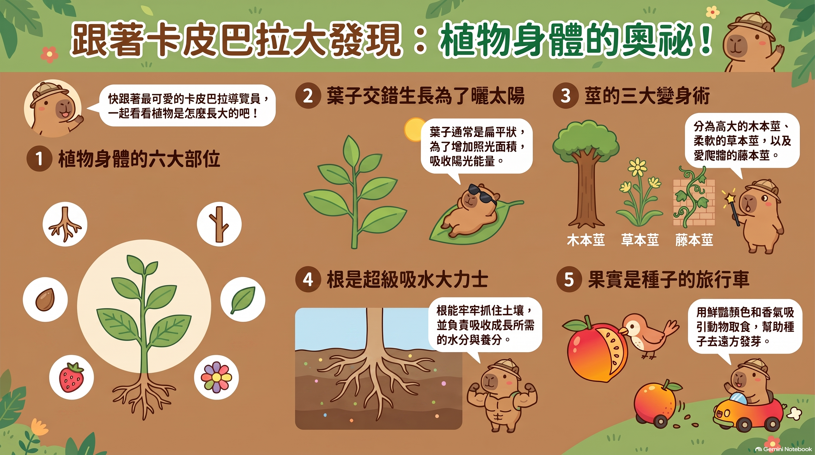 跟著卡皮巴拉探索植物奧秘
